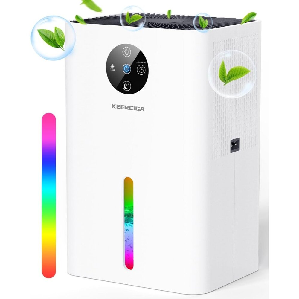 Dehumidifier 63oz Capacity Auto Shut-Off, Sleep Mode, Defrost, Quiet & Efficient